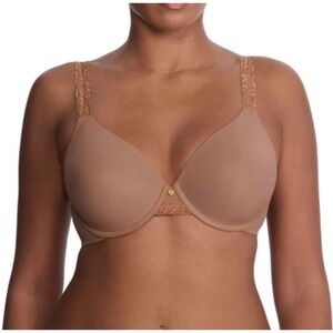 ✨Natori Body Doubles Contour Lace Trim Full Fit T-Shirt Bra Underwire Tan 32DDD